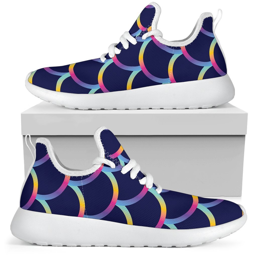 Mermaid Scales Pattern Print Mesh Knit Shoes GearFrost