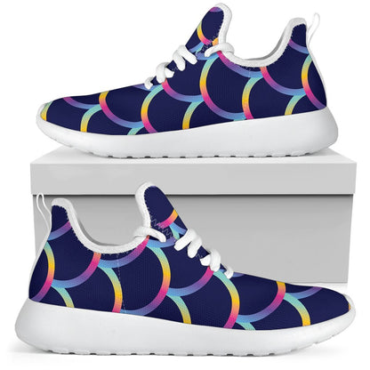 Mermaid Scales Pattern Print Mesh Knit Shoes GearFrost