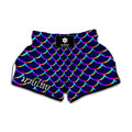 Mermaid Scales Pattern Print Muay Thai Boxing Shorts