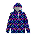Mermaid Scales Pattern Print Pullover Hoodie