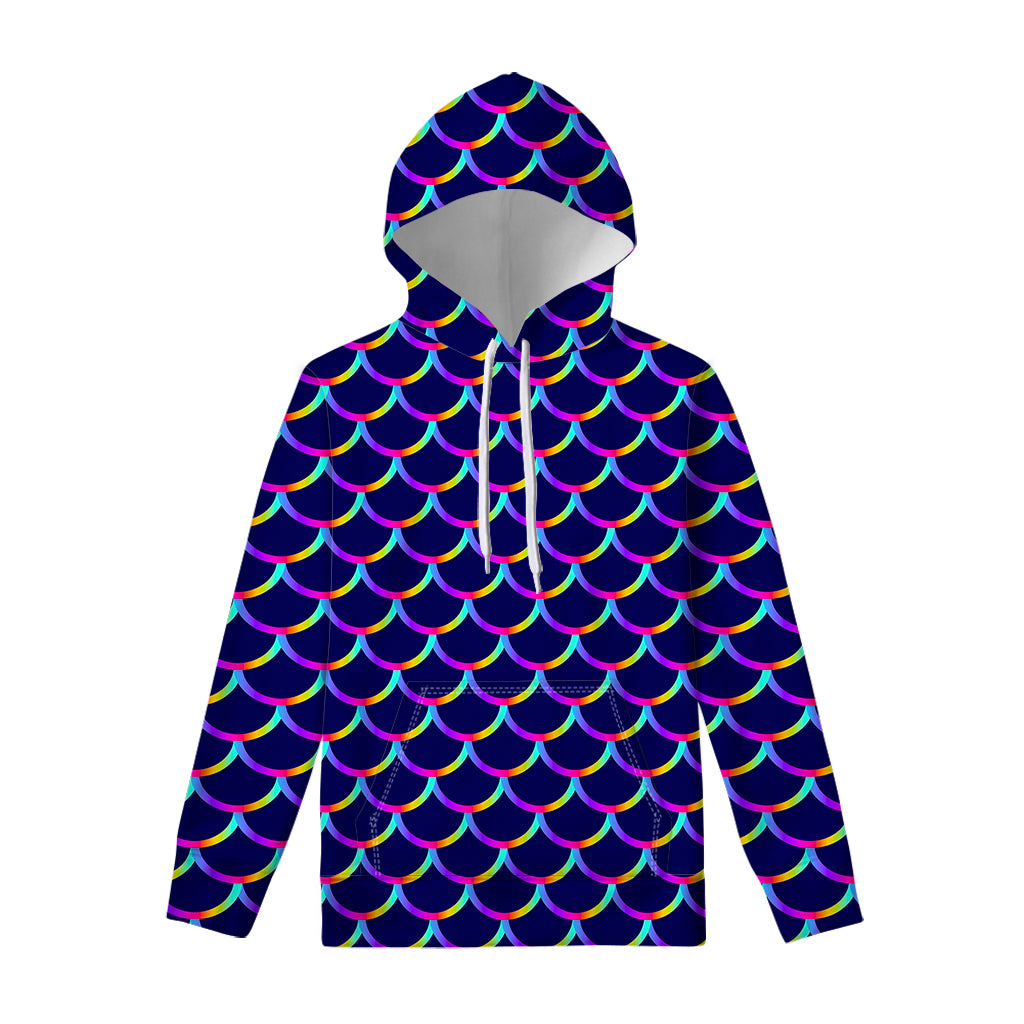 Mermaid Scales Pattern Print Pullover Hoodie