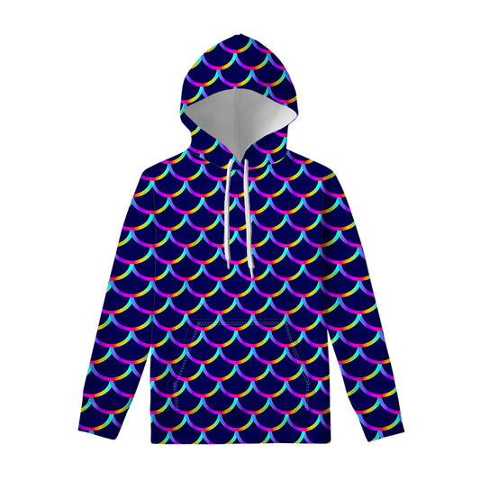 Mermaid Scales Pattern Print Pullover Hoodie