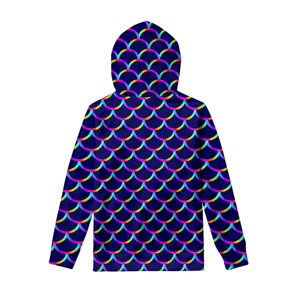 Mermaid Scales Pattern Print Pullover Hoodie