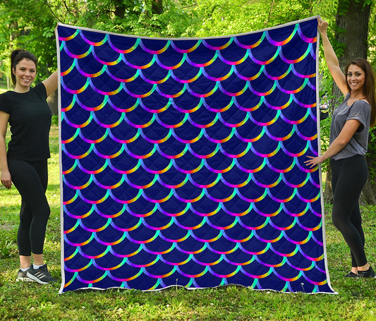 Mermaid Scales Pattern Print Quilt