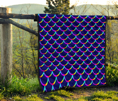 Mermaid Scales Pattern Print Quilt