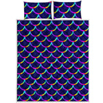 Mermaid Scales Pattern Print Quilt Bed Set