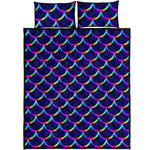 Mermaid Scales Pattern Print Quilt Bed Set