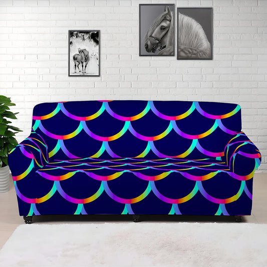 Mermaid Scales Pattern Print Sofa Cover