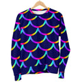 Mermaid Scales Pattern Print Women's Crewneck Sweatshirt