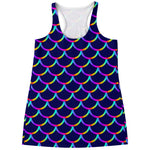 Mermaid Scales Pattern Print Women's Racerback Tank Top