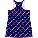 Mermaid Scales Pattern Print Women's Racerback Tank Top