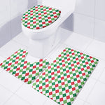 Merry Christmas Argyle Pattern Print 3 Piece Bath Mat Set
