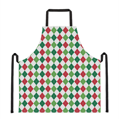 Merry Christmas Argyle Pattern Print Apron