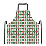 Merry Christmas Argyle Pattern Print Apron