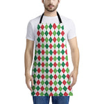 Merry Christmas Argyle Pattern Print Apron