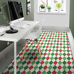 Merry Christmas Argyle Pattern Print Area Rug