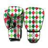 Merry Christmas Argyle Pattern Print Boxing Gloves