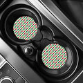 Merry Christmas Argyle Pattern Print Car Coasters