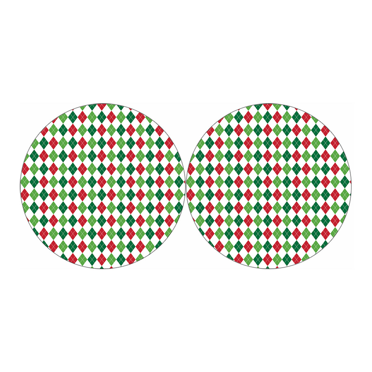 Merry Christmas Argyle Pattern Print Car Coasters