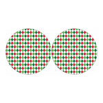 Merry Christmas Argyle Pattern Print Car Coasters