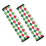 Merry Christmas Argyle Pattern Print Car Seat Belt Covers