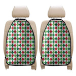 Merry Christmas Argyle Pattern Print Car Seat Organizers