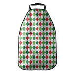 Merry Christmas Argyle Pattern Print Car Seat Organizers
