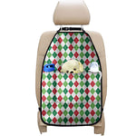 Merry Christmas Argyle Pattern Print Car Seat Organizers