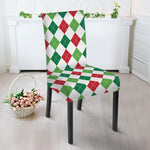 Merry Christmas Argyle Pattern Print Dining Chair Slipcover