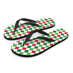 Merry Christmas Argyle Pattern Print Flip Flops