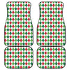 Merry Christmas Argyle Pattern Print Front and Back Car Floor Mats