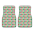 Merry Christmas Argyle Pattern Print Front Car Floor Mats