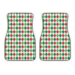 Merry Christmas Argyle Pattern Print Front Car Floor Mats