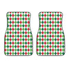 Merry Christmas Argyle Pattern Print Front Car Floor Mats