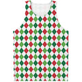 Merry Christmas Argyle Pattern Print Men's Tank Top