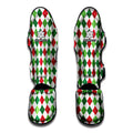 Merry Christmas Argyle Pattern Print Muay Thai Shin Guards