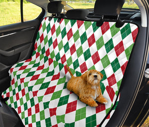 Merry Christmas Argyle Pattern Print Pet Car Back Seat Cover