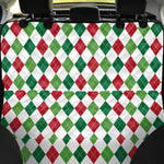 Merry Christmas Argyle Pattern Print Pet Car Back Seat Cover