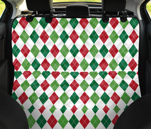 Merry Christmas Argyle Pattern Print Pet Car Back Seat Cover