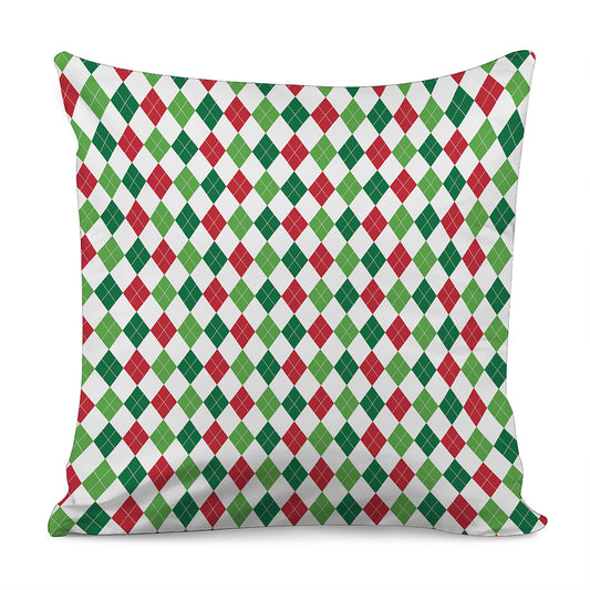 Merry Christmas Argyle Pattern Print Pillow Cover