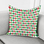 Merry Christmas Argyle Pattern Print Pillow Cover