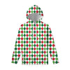 Merry Christmas Argyle Pattern Print Pullover Hoodie