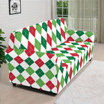 Merry Christmas Argyle Pattern Print Sofa Cover