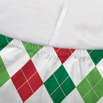 Merry Christmas Argyle Pattern Print Sofa Cover