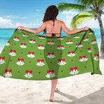 Merry Christmas Bells Pattern Print Beach Sarong Wrap