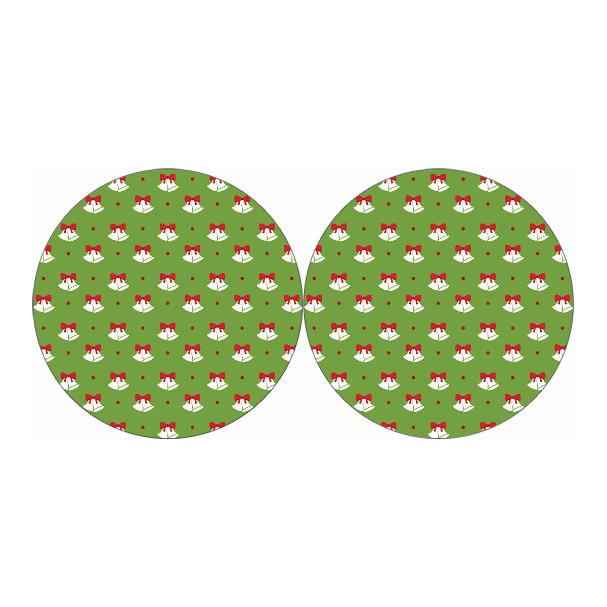 Merry Christmas Bells Pattern Print Car Coasters