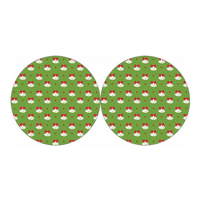 Merry Christmas Bells Pattern Print Car Coasters