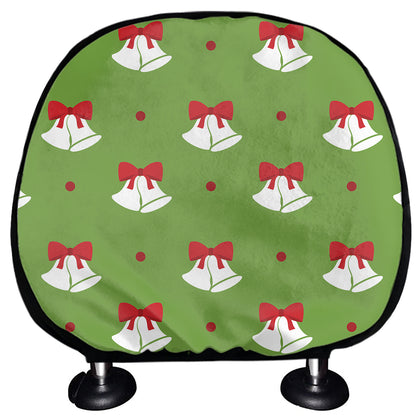 Merry Christmas Bells Pattern Print Car Headrest Covers