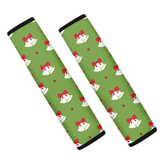 Merry Christmas Bells Pattern Print Car Seat Belt Covers