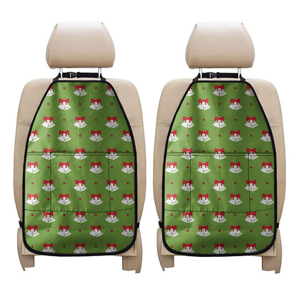 Merry Christmas Bells Pattern Print Car Seat Organizers